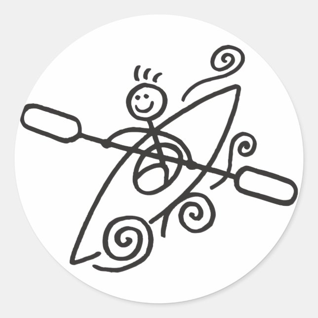 Rond Happy Kayak Sticker (Devant)