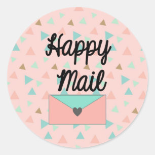 Rond Happy Mail Sticker - design contemporain!