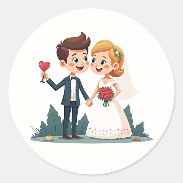 Rond Happy Mariage Sticker (Devant)