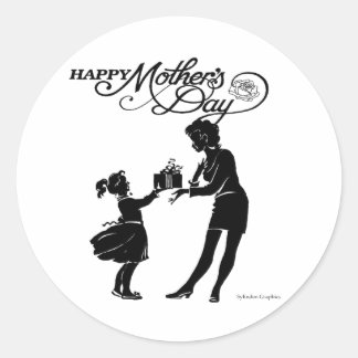 Rond Happy Mothers Day Silhouette Sticker