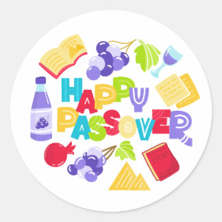 Rond Happy Passover Sticker
