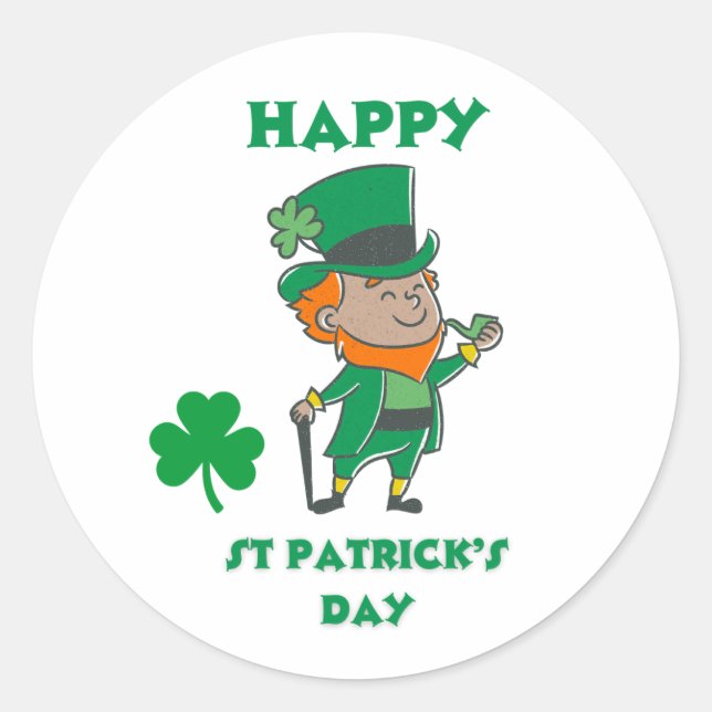 Rond Happy St Patrick's Day Round Sticker (Devant)