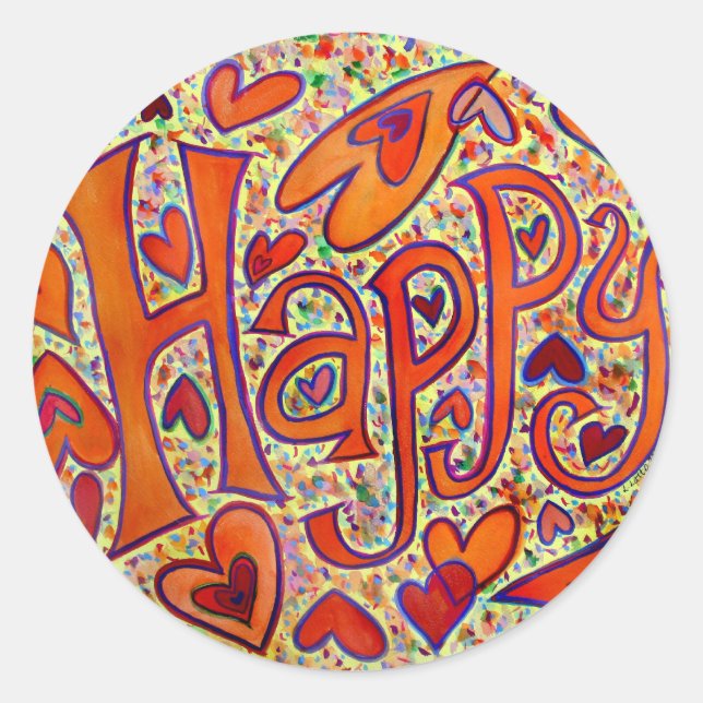 Rond Happy Sticker (Devant)
