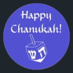 Rond Happy sticker Chanukah<br><div class="desc">Happy Chanukah autocollant/étiquette</div>