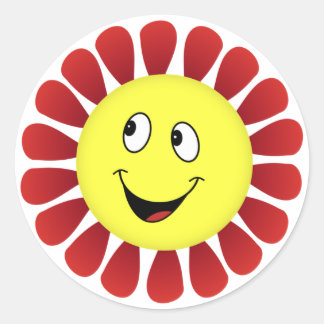 Rond Happy Sticker Flower