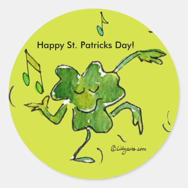 Rond Happy Sticker Shamrock de la Saint-Patrick (Devant)