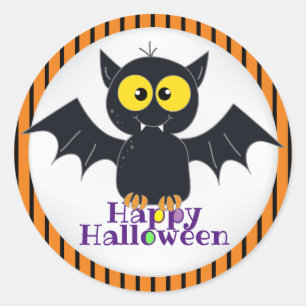Rond Happy Sticker Vampire Bat Halloween
