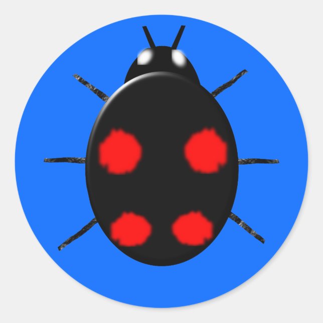 Rond Harlequin Ladybird Sticker (Devant)