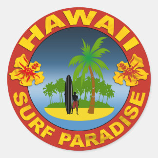 Rond hawaii surf design sticker