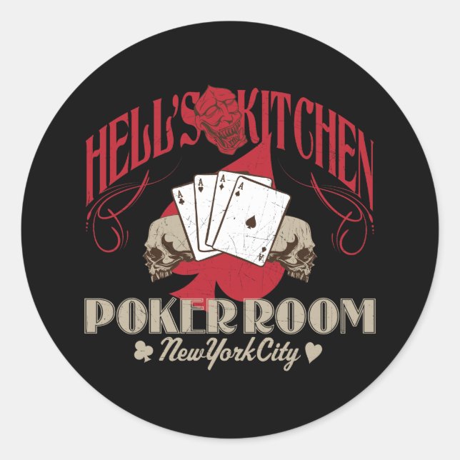Rond Hells Kitchen Poker Room, New York City Sticker (Devant)