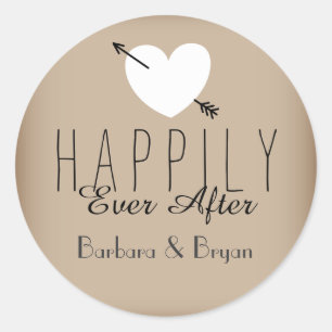 Rond Heureux Jamais après Mariage Sticker