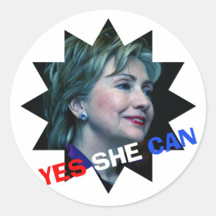 Rond Hillary Clinton 2016 - Oui, elle peut - Sticker