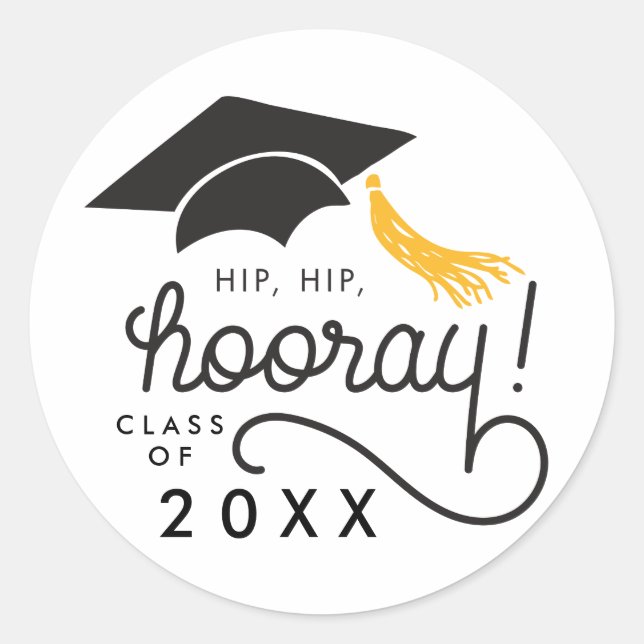 Rond Hip Hip Hooray Classe de 2020 Graduation Sticker (Devant)