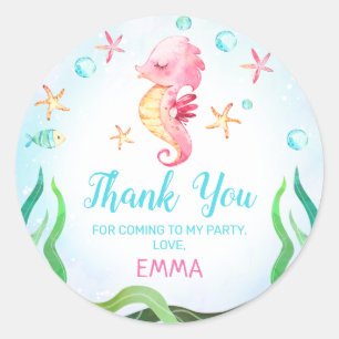 Rond Hippocampe sous la mer Sticker Anniversaire