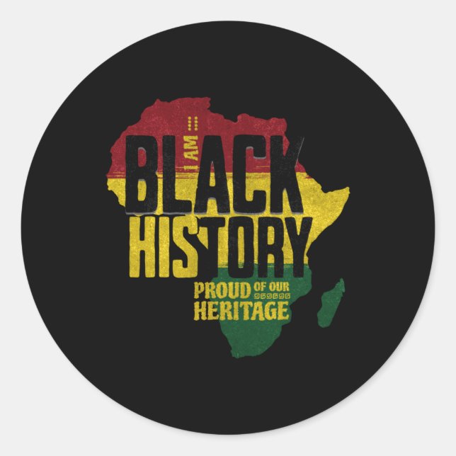 Rond Histoire Noire Fière De Notre Sticker Héritage (Devant)