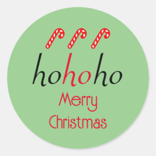 Rond HoHoHo Green Joyeux Sticker de Noël