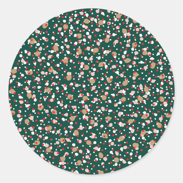 Rond Holiday Sprinkles Green Sticker (Devant)