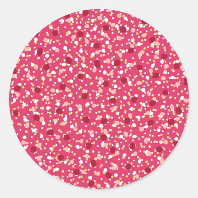 Rond Holiday Sprinkles Hot Pink Sticker (Devant)