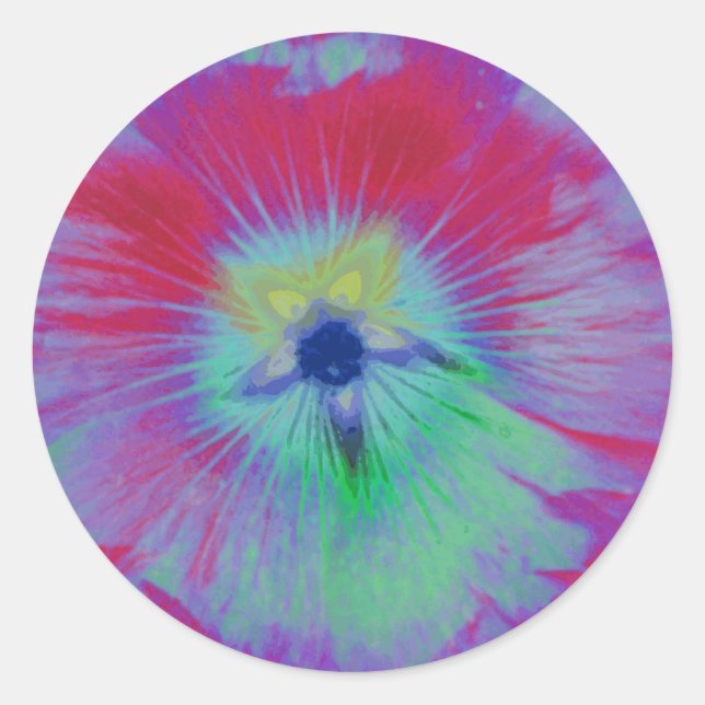 Rond Hollyhock Flower Bright lights Sticker (Devant)