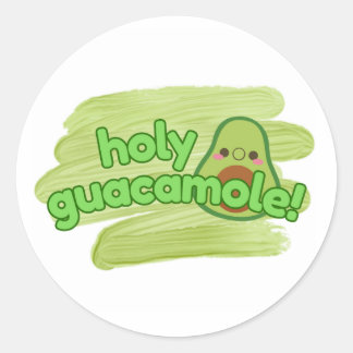 Rond "Holy Guacamole" Avocado Sticker Cute