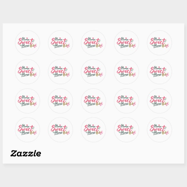 Rond Home Sweet Home Classic Round Sticker (Feuille)