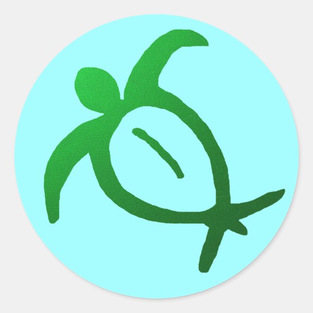 Rond Honu Petroglyph Hawaïen - Sticker (Devant)