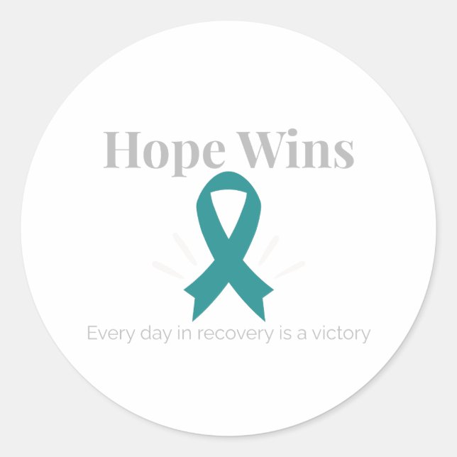 Rond Hope Wins Addiction Awareness Sticker (Devant)