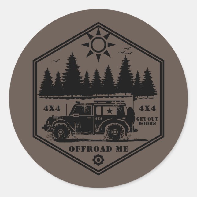 Rond HORS ROUTE MOI Sticker Wilderness Bb Classic Round (Devant)