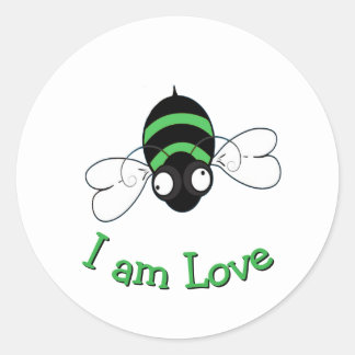 Rond I Am Love Bee Sticker