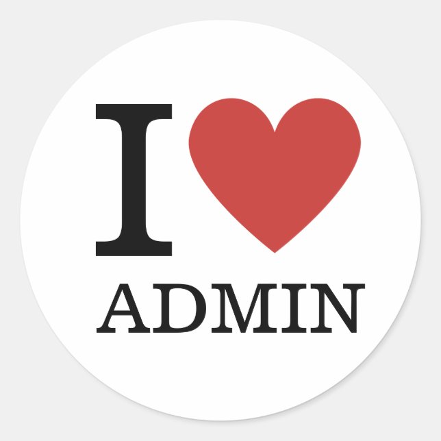 Rond I ❤️ Love Admin - Admin Depratt STICKER (Devant)