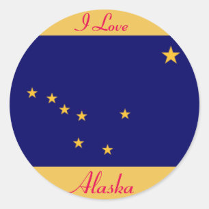 Rond I Love Alaska Sticker