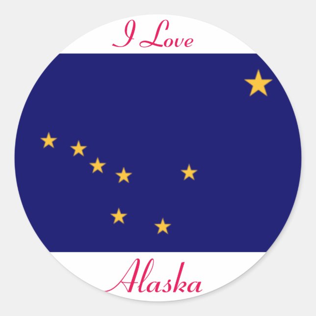 Rond I Love Alaska Sticker (Devant)
