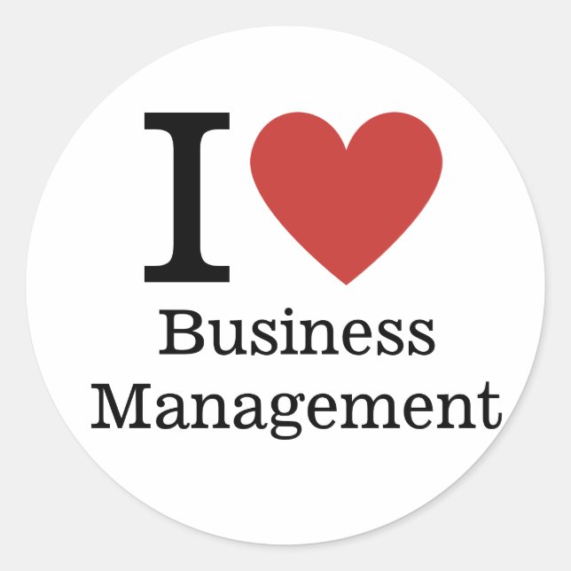 Rond I ❤️ Love Business Management STICKER (Devant)