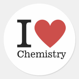 Rond I ❤️ Love Chimie STICKER