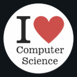 Rond I ❤️ Love Computer Science STICKER<br><div class="desc">Appelez tous les passionnés et éducateurs en informatique ! Montrez votre amour pour le monde du codage, des algorithmes et de l'innovation avec notre autocollant dynamique "I ❤️ Love Computer Science". Que vous soyez un professeur chevronné inspirant la prochaine génération d'assistants technologiques ou un grand CS en herbe embarquant dans...</div>
