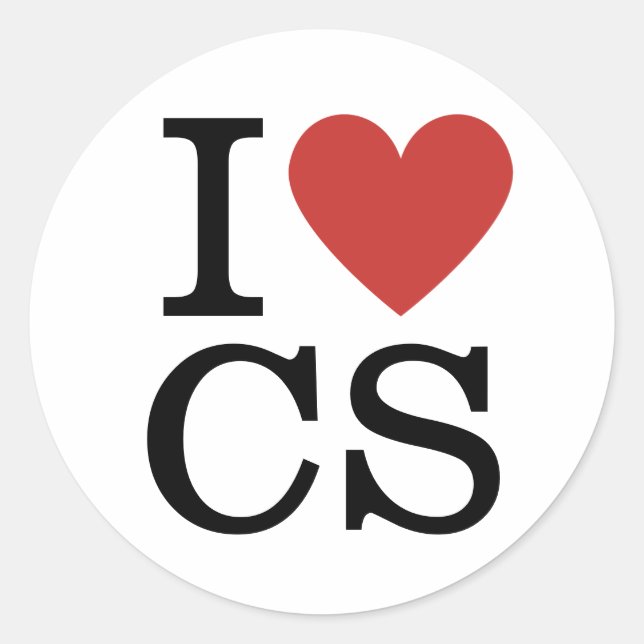 Rond I ❤️ Love CS - Service Clientèle Dept. - STICKER (Devant)