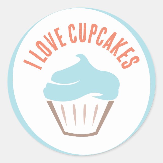Rond I Love Cupcakes Sticker (Devant)