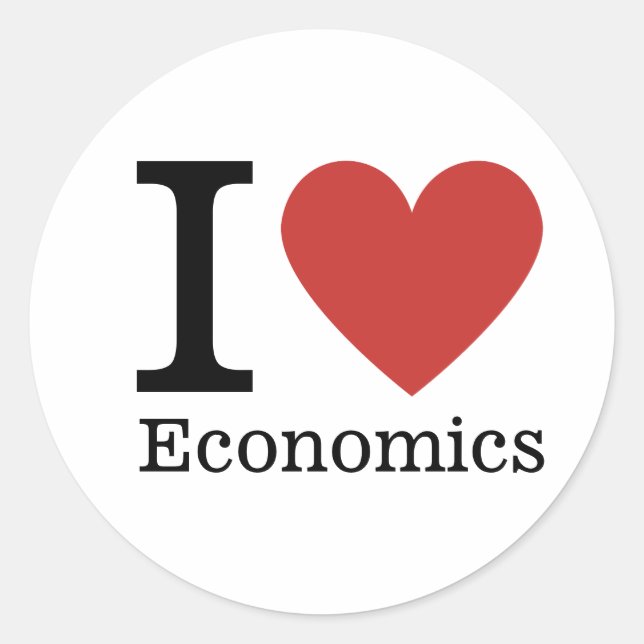 Rond I ❤️ Love Économie CUSTOMIZABLE Sticker (Devant)
