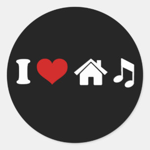 Rond I Love House Music Sticker