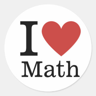 Rond I ❤️ Love Math STICKER