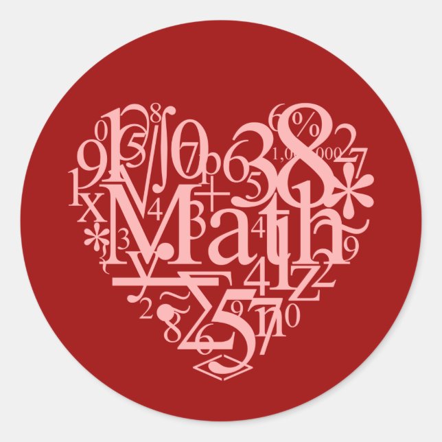 Rond I Love Math Sticker (Devant)