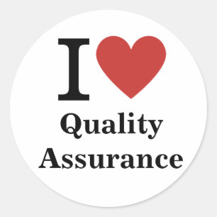 Rond I ❤️ Love Quality Assurance STICKER