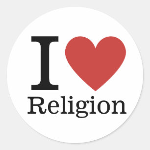 Rond I ❤️ Love Religion STICKER