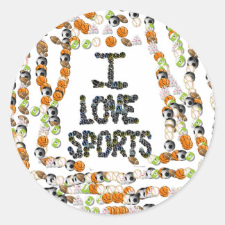 Rond I Love Sports Sticker