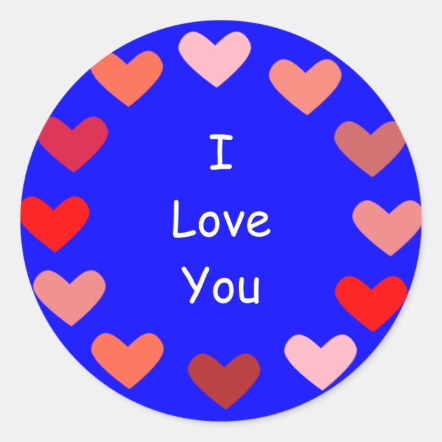 Rond I Love You heart sticker (Devant)