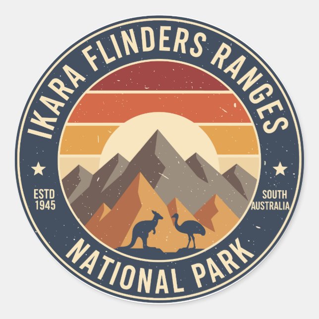 Rond Ikara Flinders Ranges NP Retro Sticker (Devant)