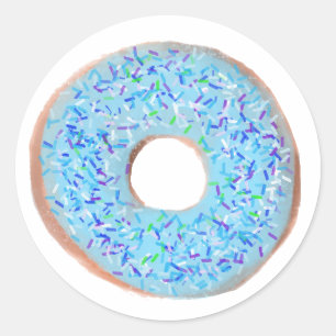 Rond Illustration beigne bleu pastel Sticker