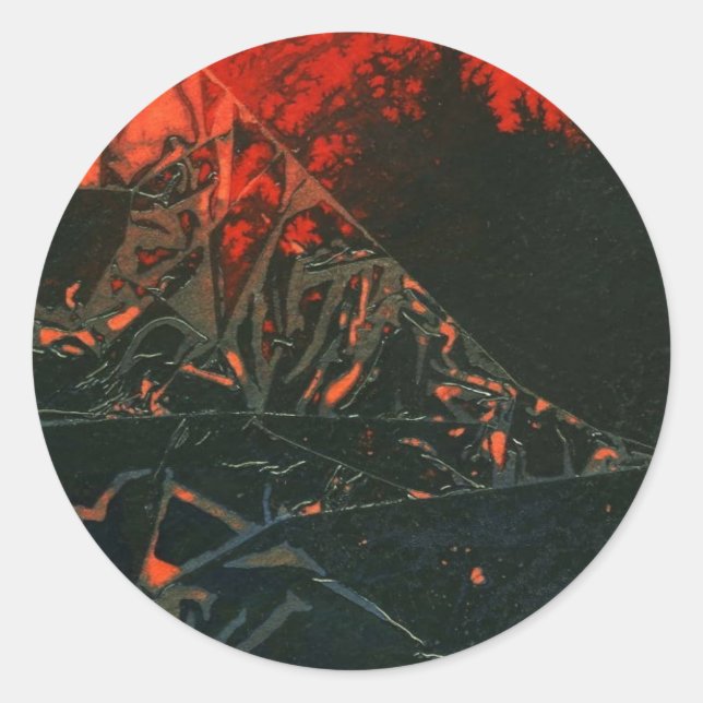 Rond "Incendie de marais #3" Sticker abstrait de concep (Devant)
