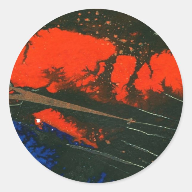 Rond "Incendie de marais #5" Sticker abstrait de concep (Devant)