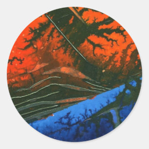 Rond "Incendie de marais #6" Sticker abstrait de concep